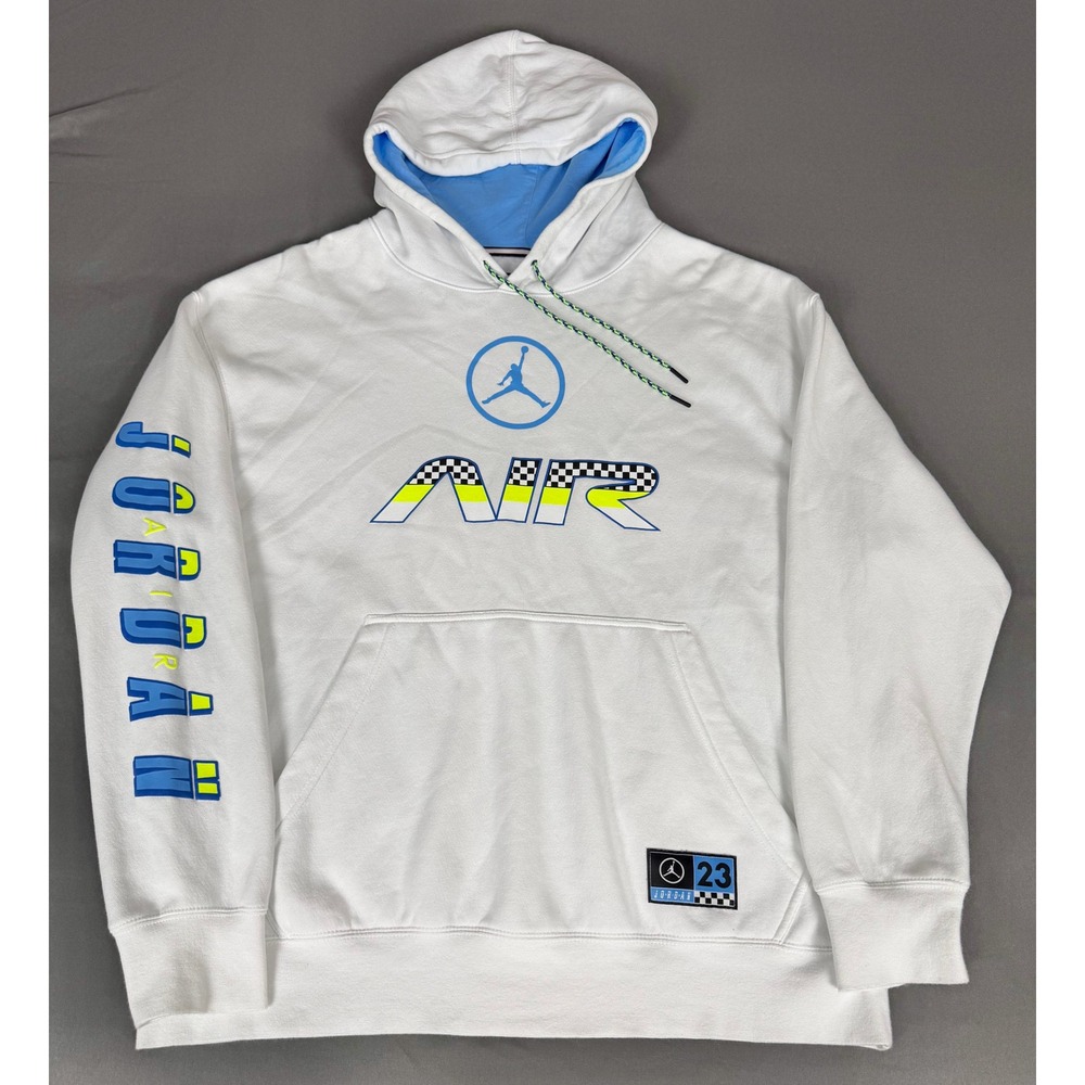 Jordan Pullover Hoodie Men 2XL White Jumpman Air Racing CV2984-100